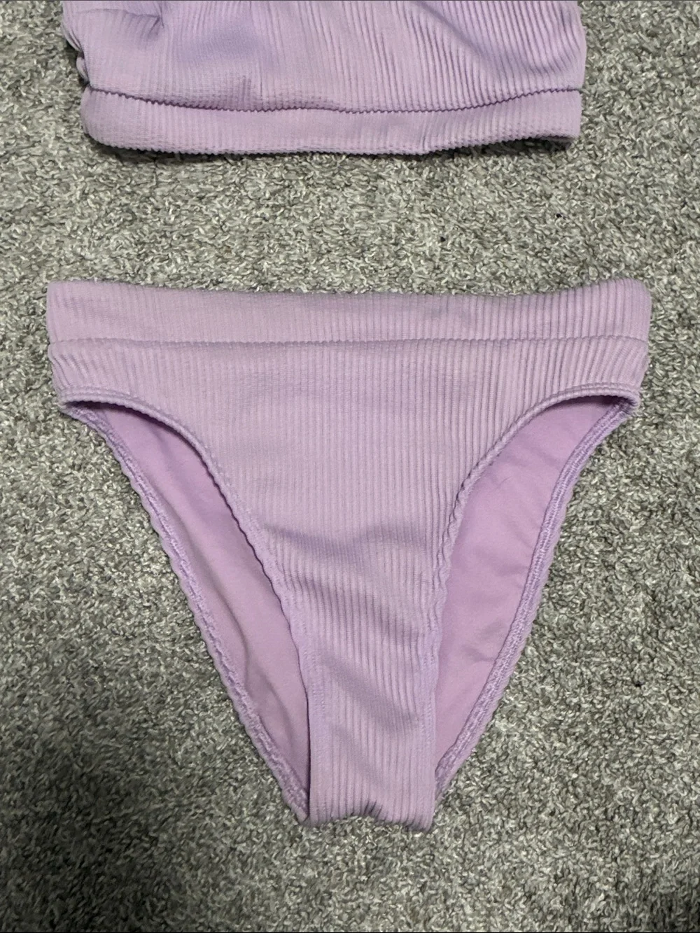 Hollister Light Purple Ribbed High Waisted Bikini Swimsuit